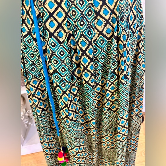 Wowzers Halter Maxi Dress Sz S Brightly Colored Unique Rainbow Decoration India - Picture 4 of 12